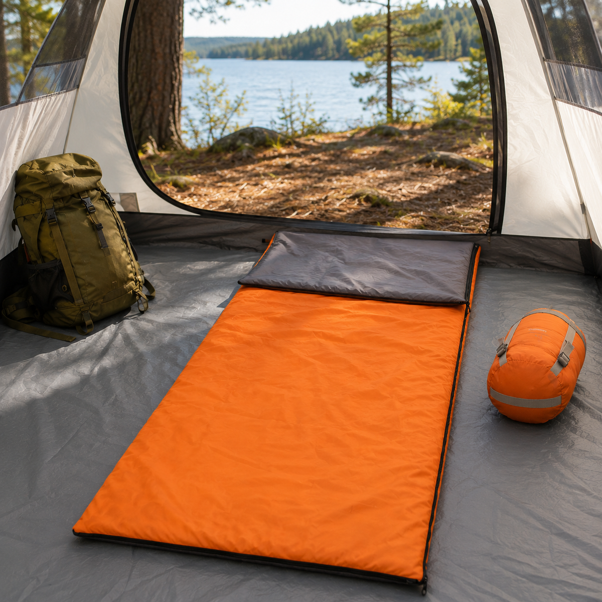 Ultralight Envelope Sleeping Bag, 190x75cm, Three Season