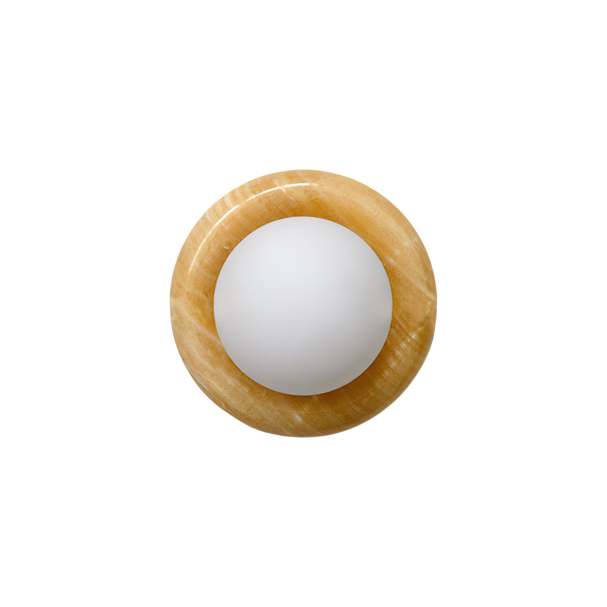 Round Jade Stone Wall Light with Glass Shade, G9, 14cm
