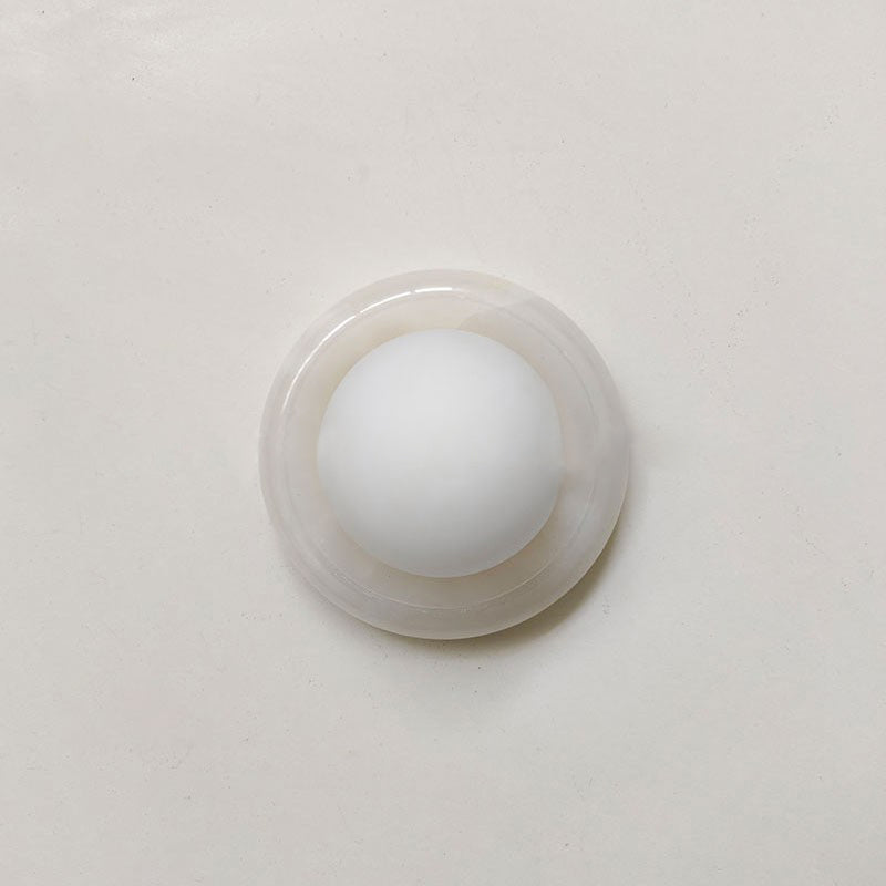 Okrągła kapiąca lampa ścienna z jadeitu z szklonym kloszem, G9, 14 cm