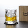 Faceted Crystal Whisky Glass 300ml with Wooden Gift Box