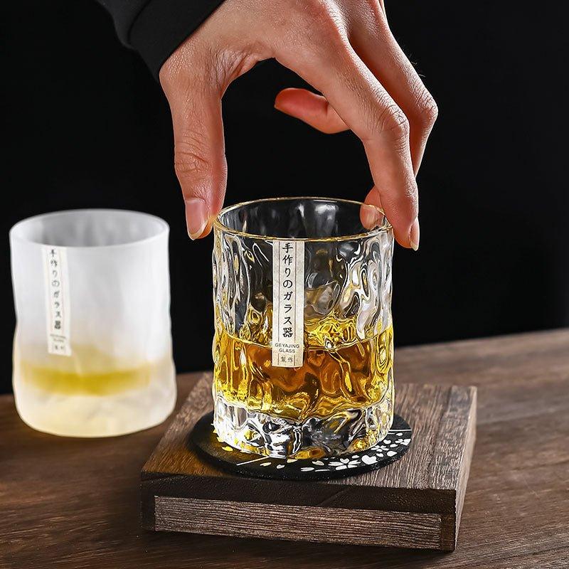 Faceted Crystal Whisky Glass 300ml with Wooden Gift Box