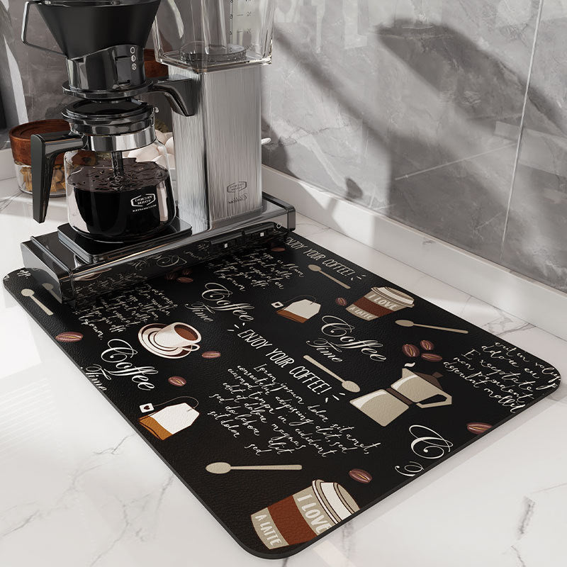 Absorbent Non-Slip Coffee Machine Mat, Four Sizes