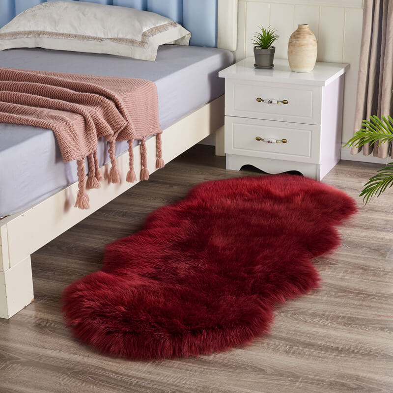 Faux Sheepskin Rug, Fluffy with Non-Slip Suede-Look Backing