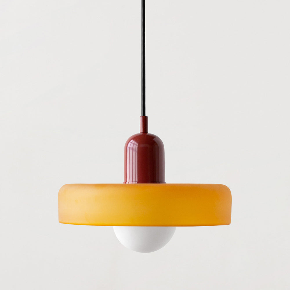 Coloured Glass Pendant Light with E27 Fitting, 2 Sizes