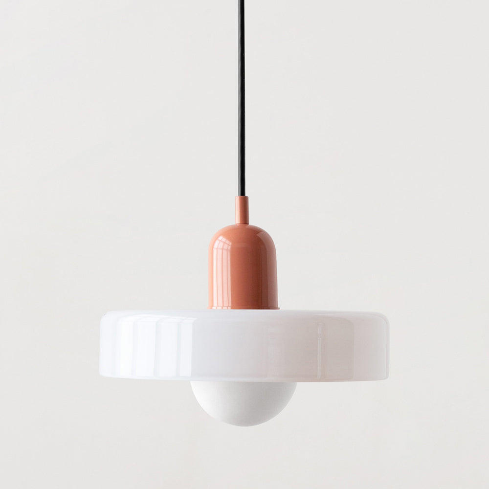 Coloured Glass Pendant Light with E27 Fitting, 2 Sizes