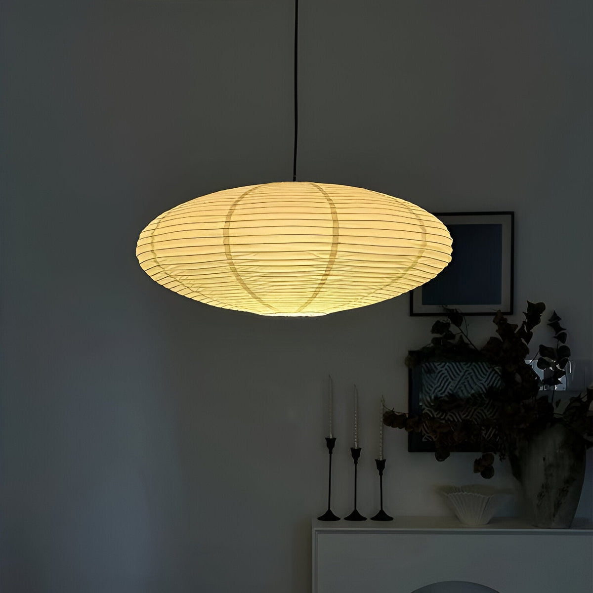 Mulberry Paper Japandi Ceiling Light, 50 or 60cm, LED