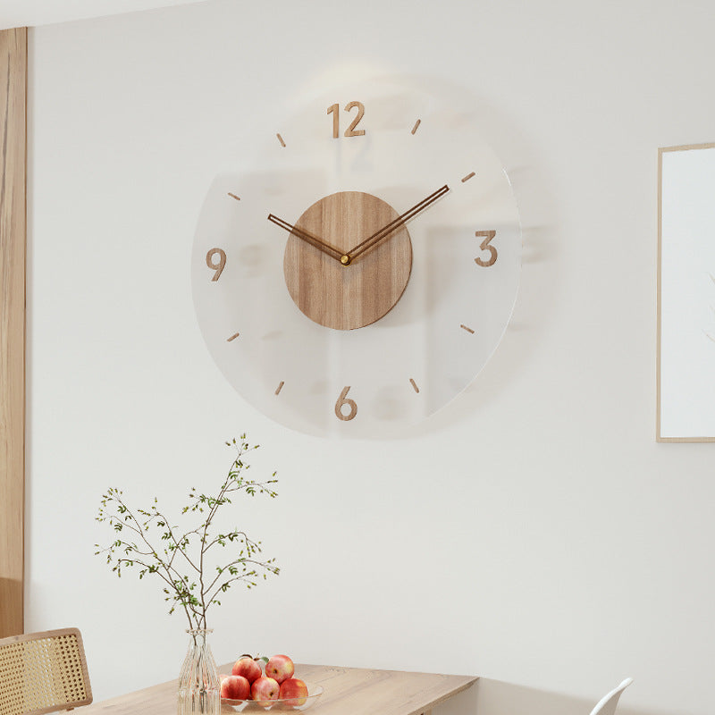 Scandinavian Wooden Wall Clock, 35 cm, Silent Movement