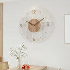 Scandinavian Wooden Wall Clock, 35 cm, Silent Movement
