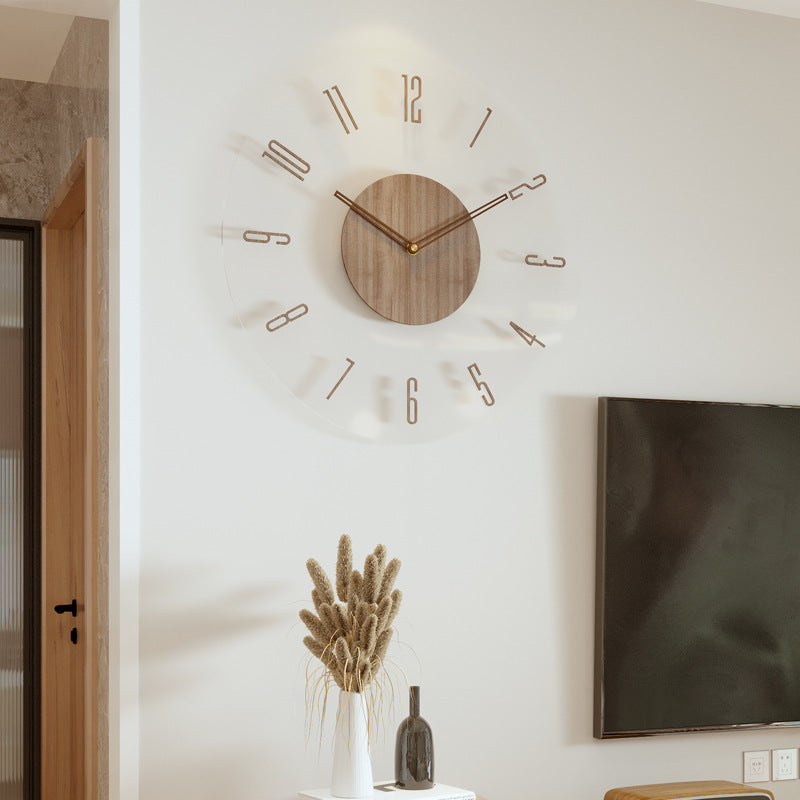 Scandinavian Wooden Wall Clock, 35 cm, Silent Movement