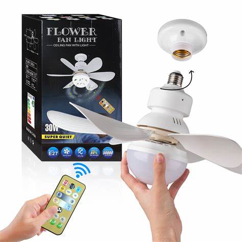 Ceiling Fan with LED Light, 3 Speeds and Remote Control