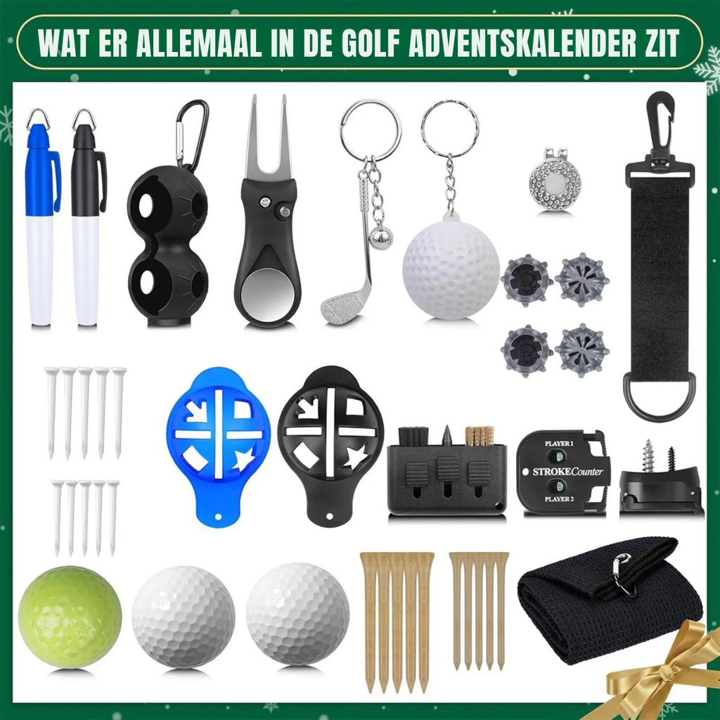 Golf Advent Calendar with 24 Accessories and Gadgets