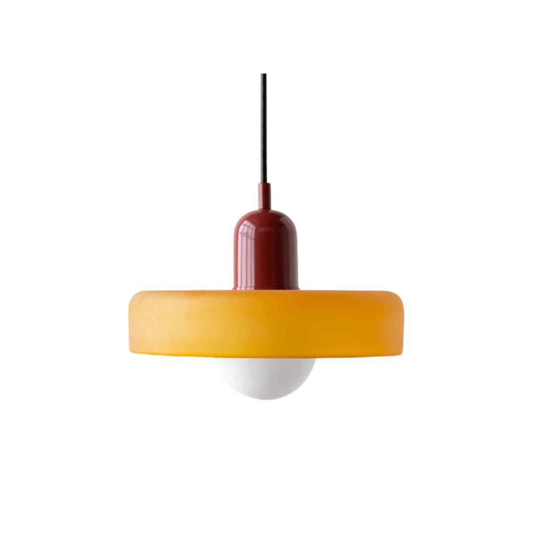 Coloured Glass Pendant Light with G9 Bulb, Retro Design