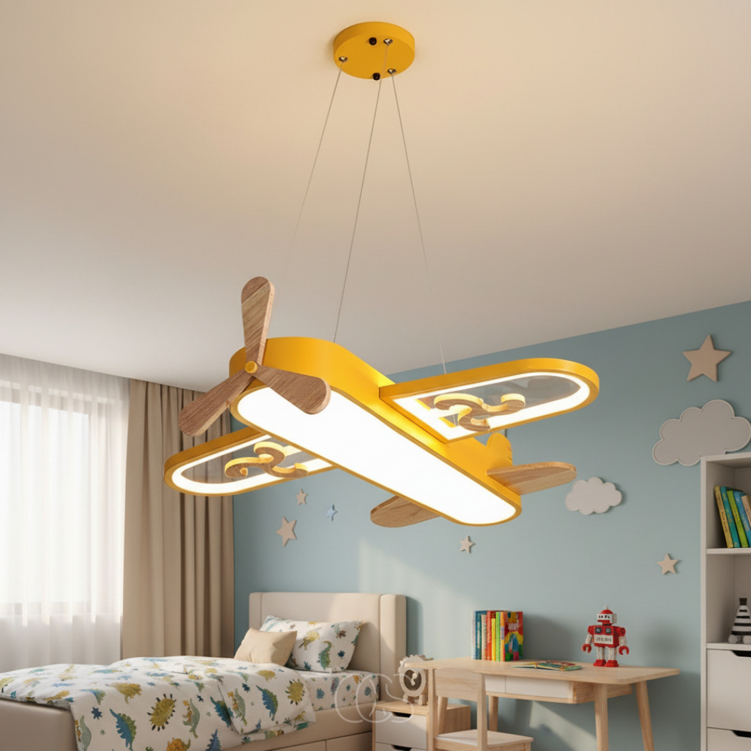 Aeroplane Pendant Light for Kids Rooms, 55 cm, Dimmable LED