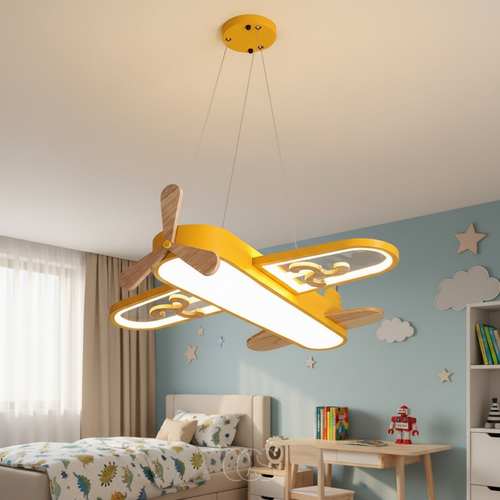 Aeroplane Pendant Light for Kids Rooms, 55 cm, Dimmable LED