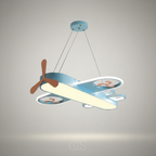 Aeroplane Pendant Light for Kids Rooms, 55 cm, Dimmable LED