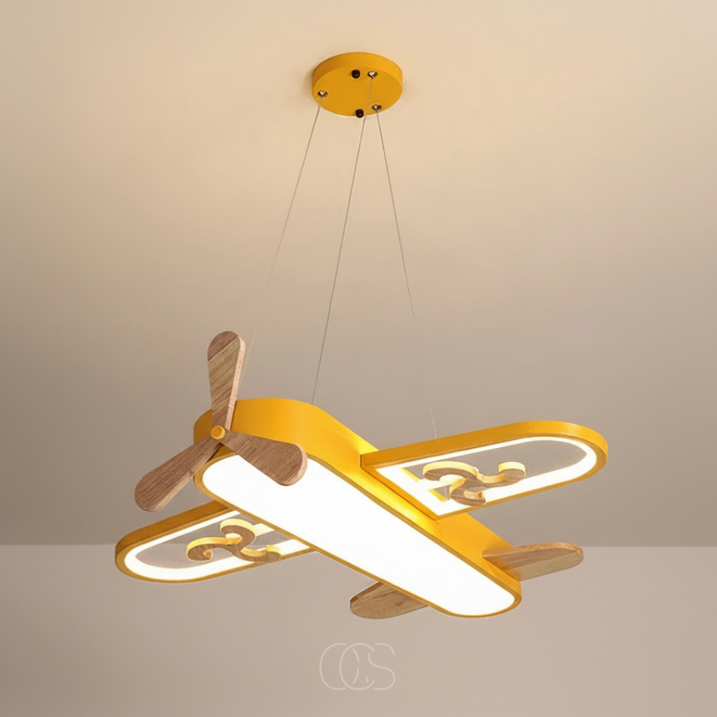 Aeroplane Pendant Light for Kids Rooms, 55 cm, Dimmable LED