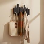 Folding Wall Coat Rack in Solid Wood, Piano Key Design