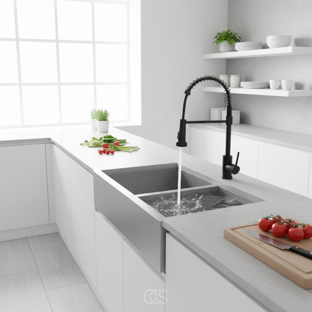 Kitchen Mixer Tap with 360-Degree Swivel Pull-Out Spray