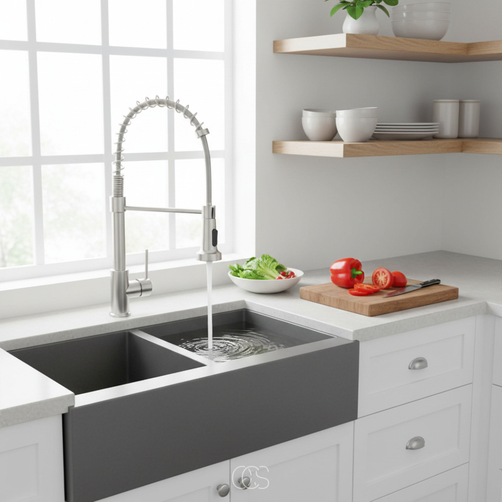Kitchen Mixer Tap with 360-Degree Swivel Pull-Out Spray