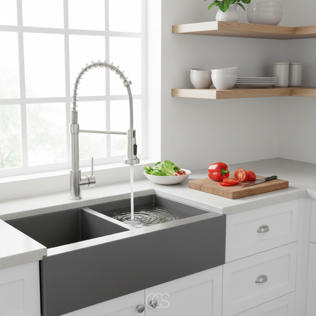 Kitchen Mixer Tap with 360-Degree Swivel Pull-Out Spray