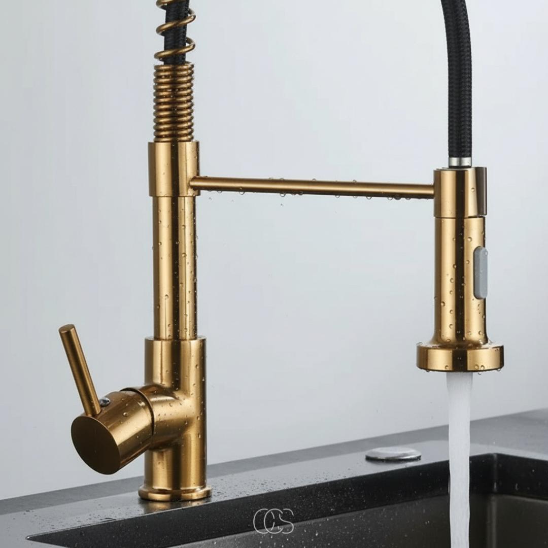 Kitchen Mixer Tap with 360-Degree Swivel Pull-Out Spray