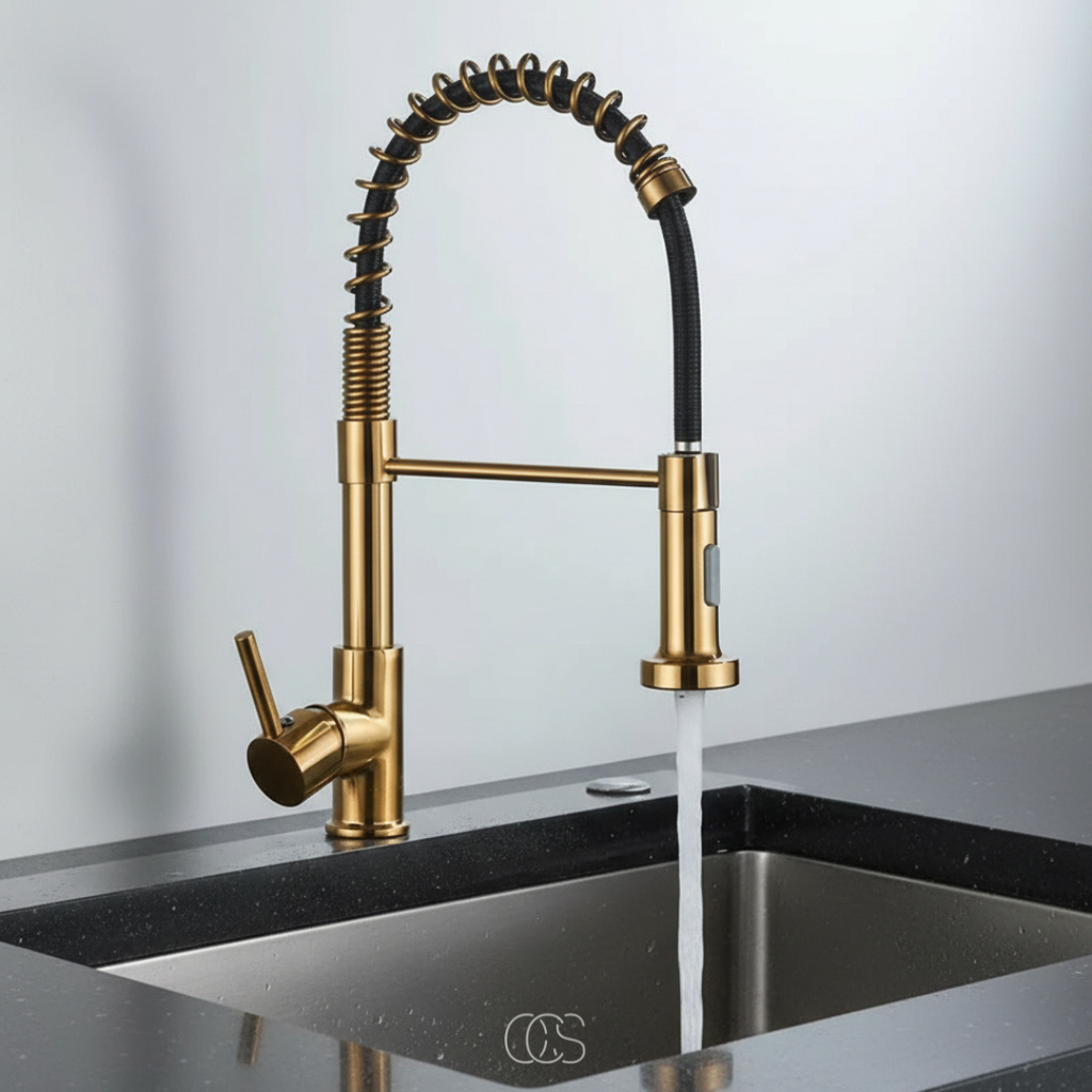 Kitchen Mixer Tap with 360-Degree Swivel Pull-Out Spray