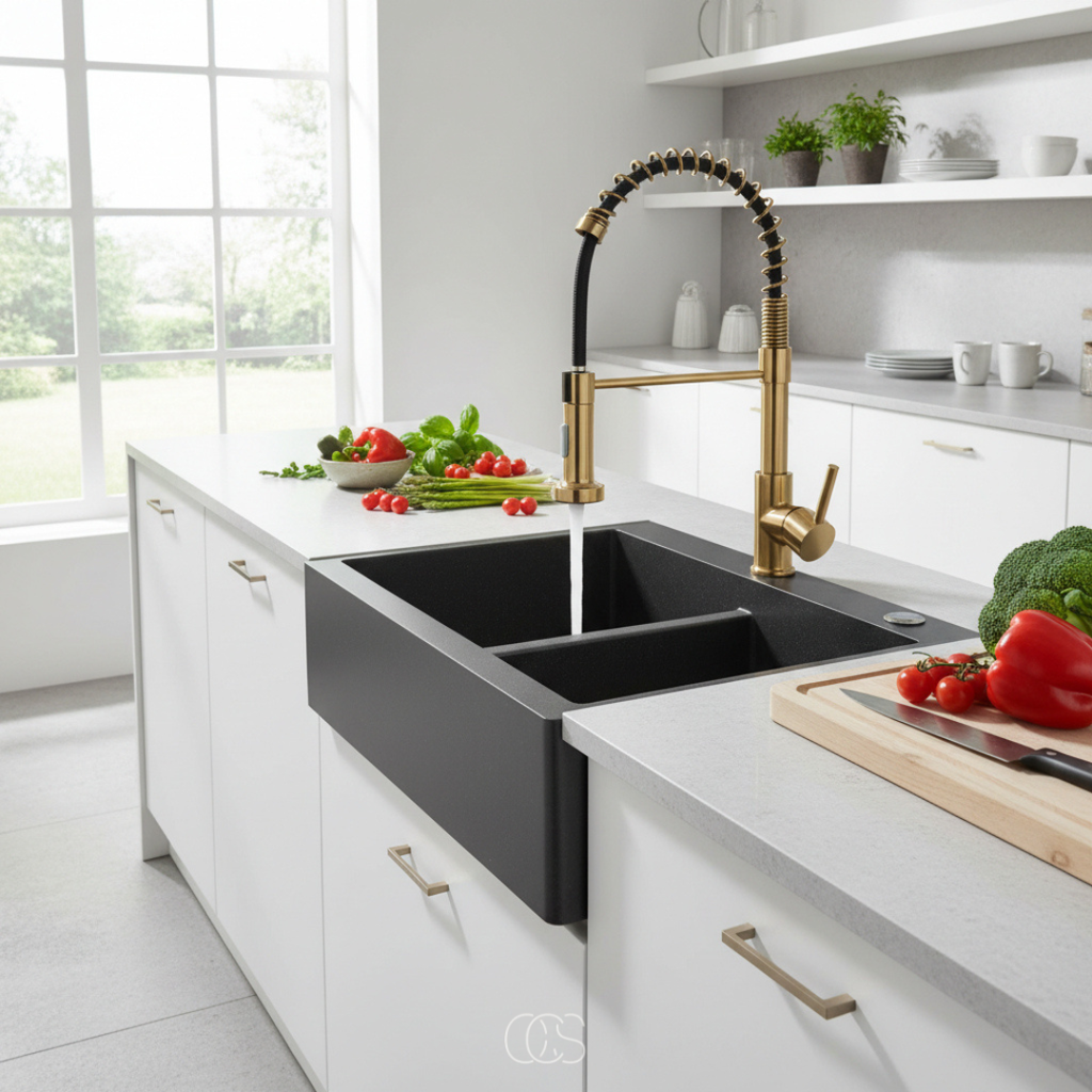 Kitchen Mixer Tap with 360-Degree Swivel Pull-Out Spray