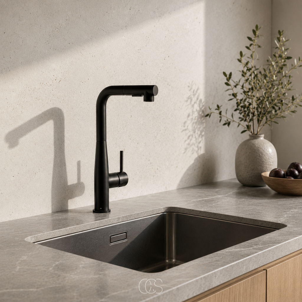 Stainless Steel Kitchen Tap with High Pull-Out Spray Head