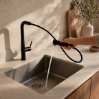 Stainless Steel Kitchen Tap with High Pull-Out Spray Head