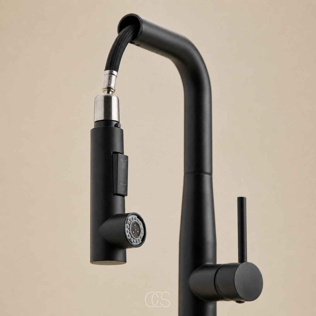 Stainless Steel Kitchen Tap with High Pull-Out Spray Head