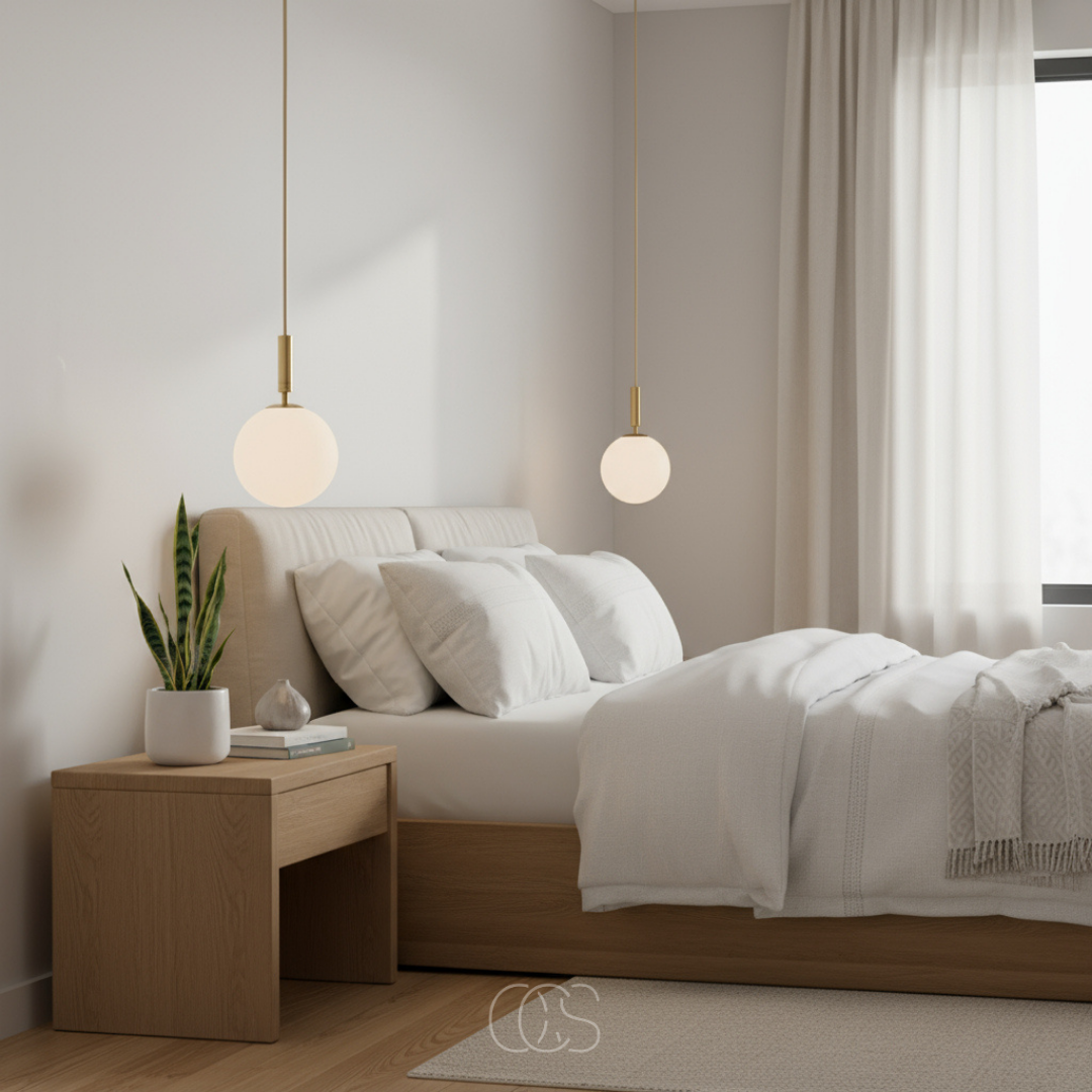Opal Glass Globe Pendant Light, 20 cm, Gold-Coloured Fitting