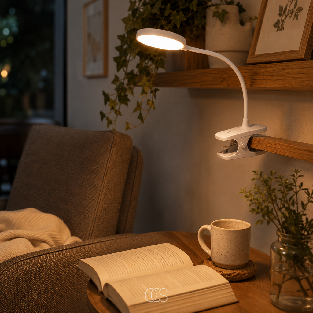 Rechargeable LED Clip-On Reading Light with Flexible Arm