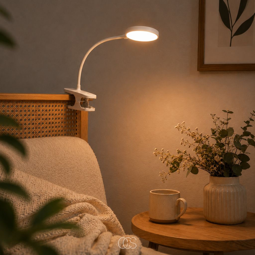 Rechargeable LED Clip-On Reading Light with Flexible Arm