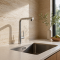 Stainless Steel Kitchen Tap with High Pull-Out Spray Head