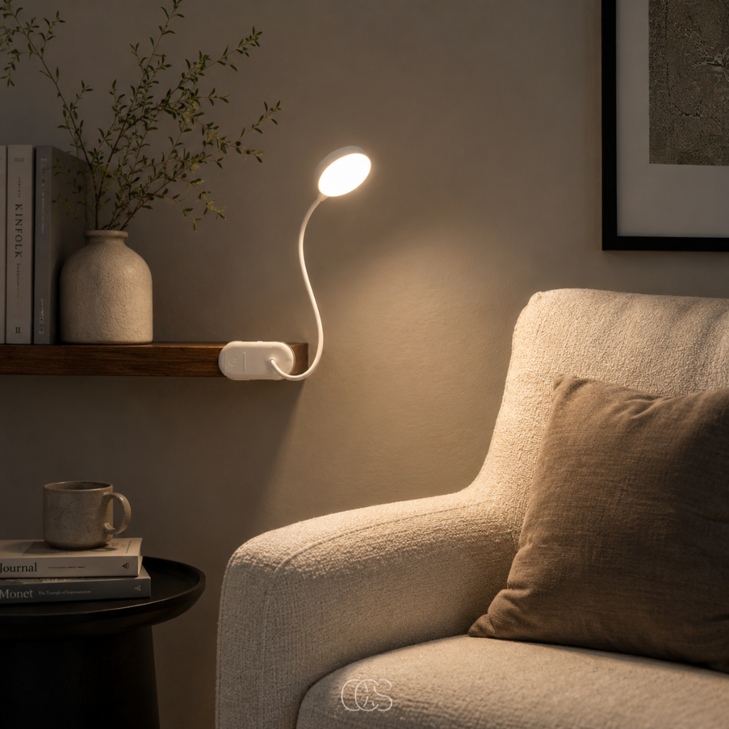 Rechargeable LED Clip-On Reading Light with Flexible Arm