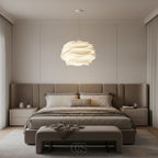 White Petal Pendant Light, 43 cm, Diffused E27 Light