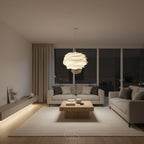 White Petal Pendant Light, 43 cm, Diffused E27 Light