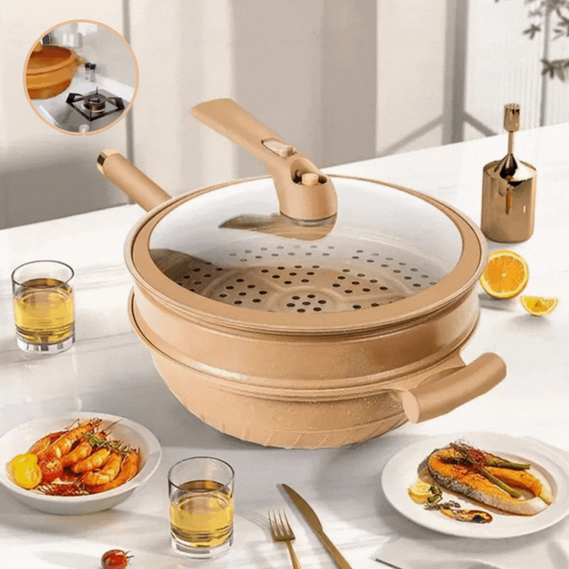 Non-Stick Wok Pan for Induction and Gas Hobs, Dishwasher Safe