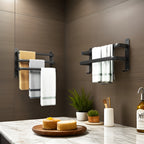 Wall Mounted Aluminium Towel Rack, Black, 40 or 60 cm