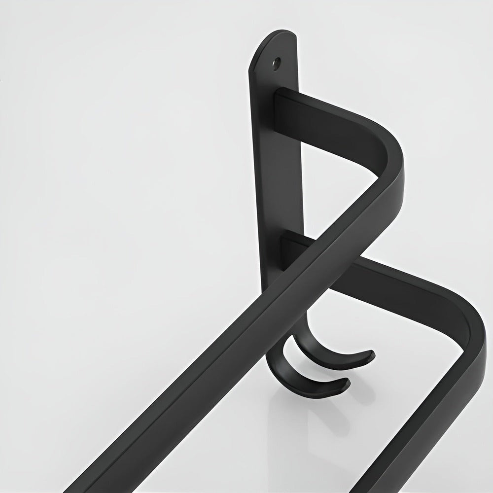 Wall Mounted Aluminium Towel Rack, Black, 40 or 60 cm