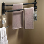Wall Mounted Aluminium Towel Rack, Black, 40 or 60 cm