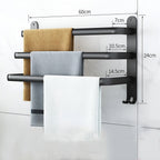 Wall Mounted Aluminium Towel Rack, Black, 40 or 60 cm