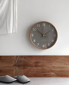Round Wooden Wall Clock 25cm with Silent Quartz Movement
