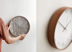 Round Wooden Wall Clock 25cm with Silent Quartz Movement