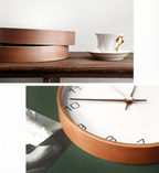 Round Wooden Wall Clock 25cm with Silent Quartz Movement