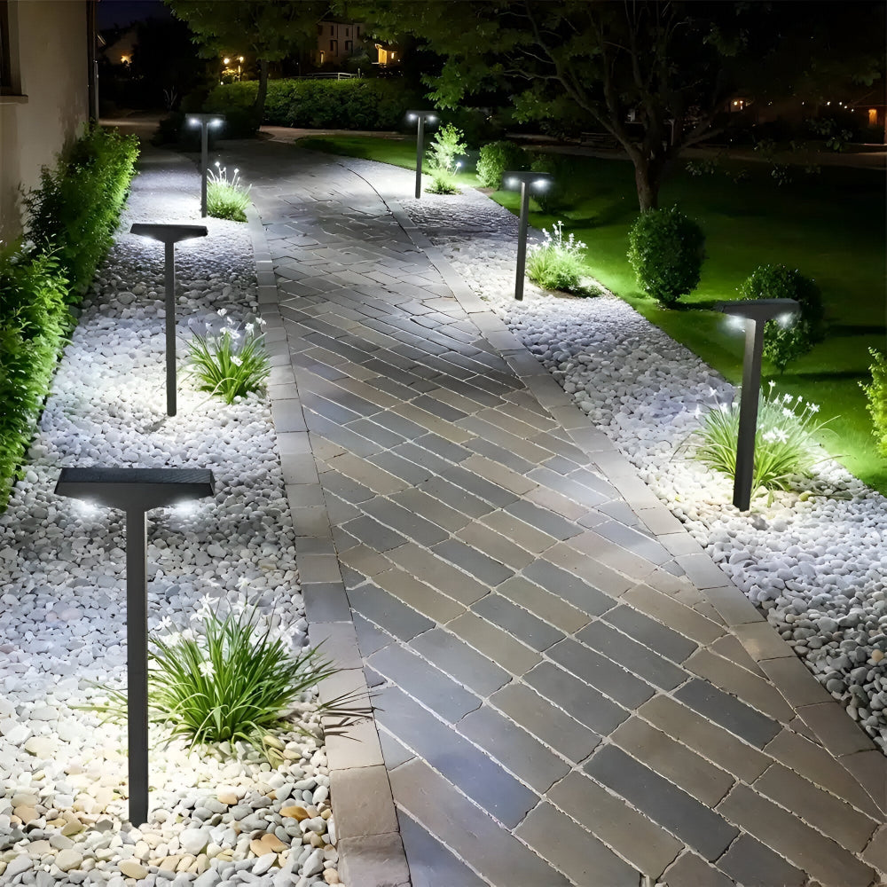 Solar Garden Path Lights, Set of 4, IP65, 60 cm Tall