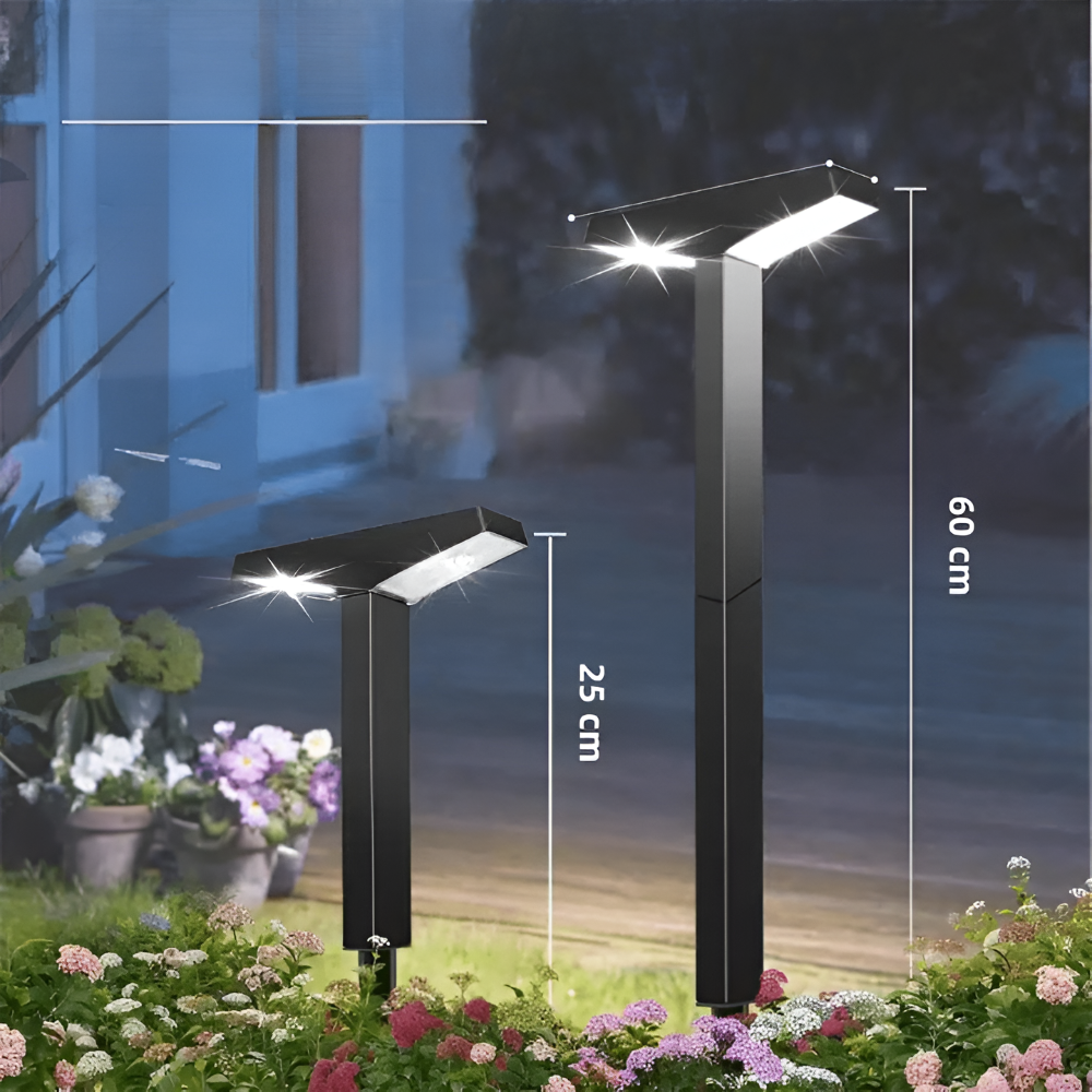 Solar Garden Path Lights, Set of 4, IP65, 60 cm Tall