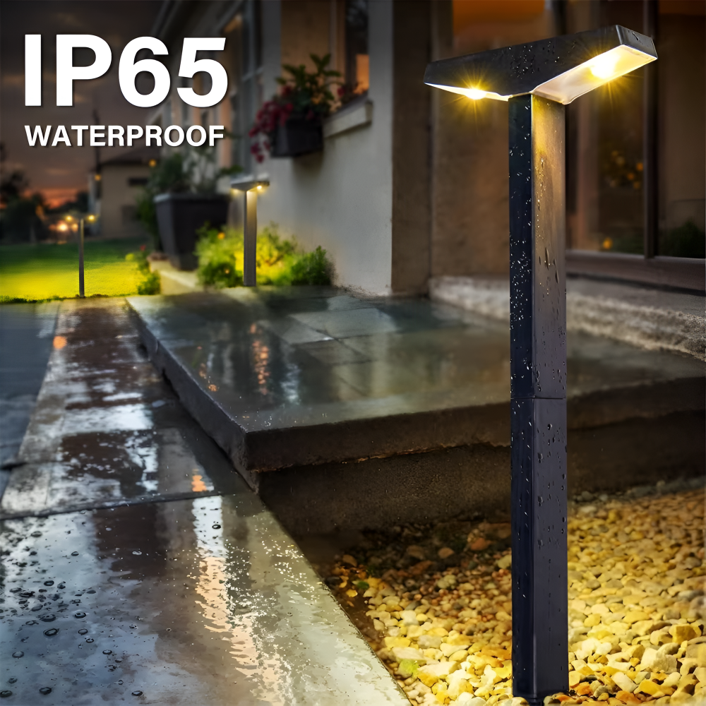 Solar Garden Path Lights, Set of 4, IP65, 60 cm Tall