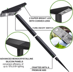 Solar Garden Path Lights, Set of 4, IP65, 60 cm Tall