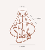 Dimmable LED Ring Chandelier 70/55/40cm with Remote, Aluminium